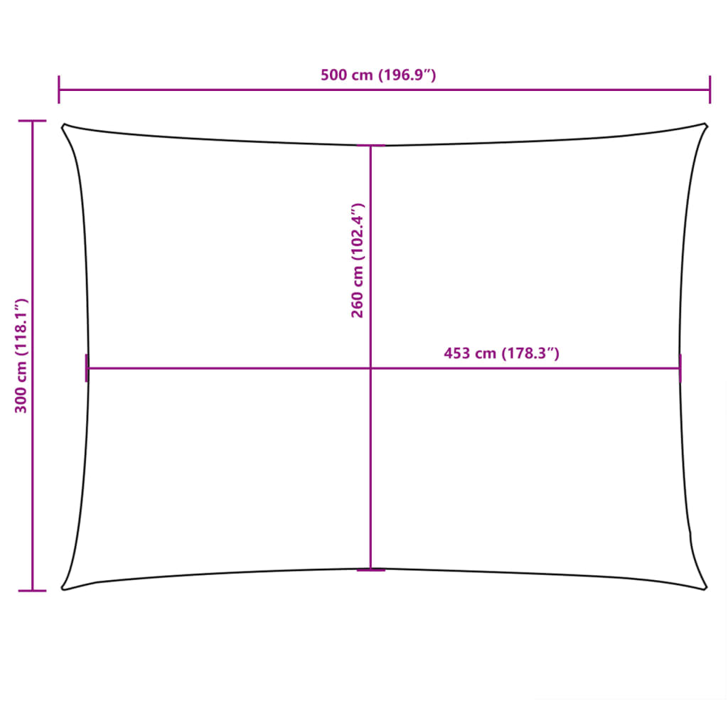 Sunshade Sail Oxford Fabric Rectangular 3x6 m Red
