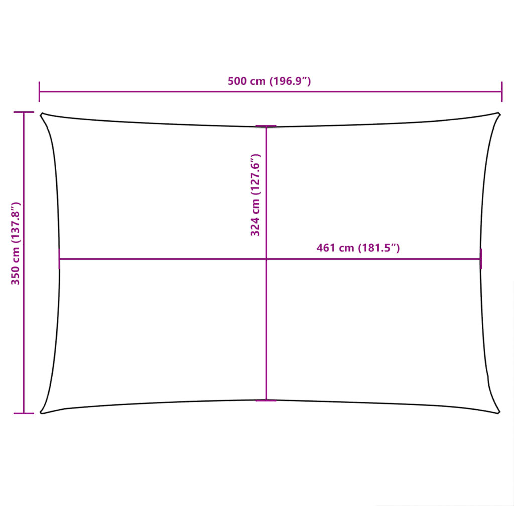Sunshade Sail Oxford Fabric Rectangular 3.5x5 m Red
