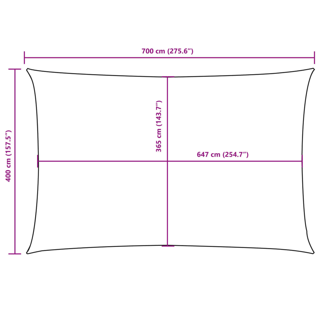 Sunshade Sail Oxford Fabric Rectangular 4x7 m Red