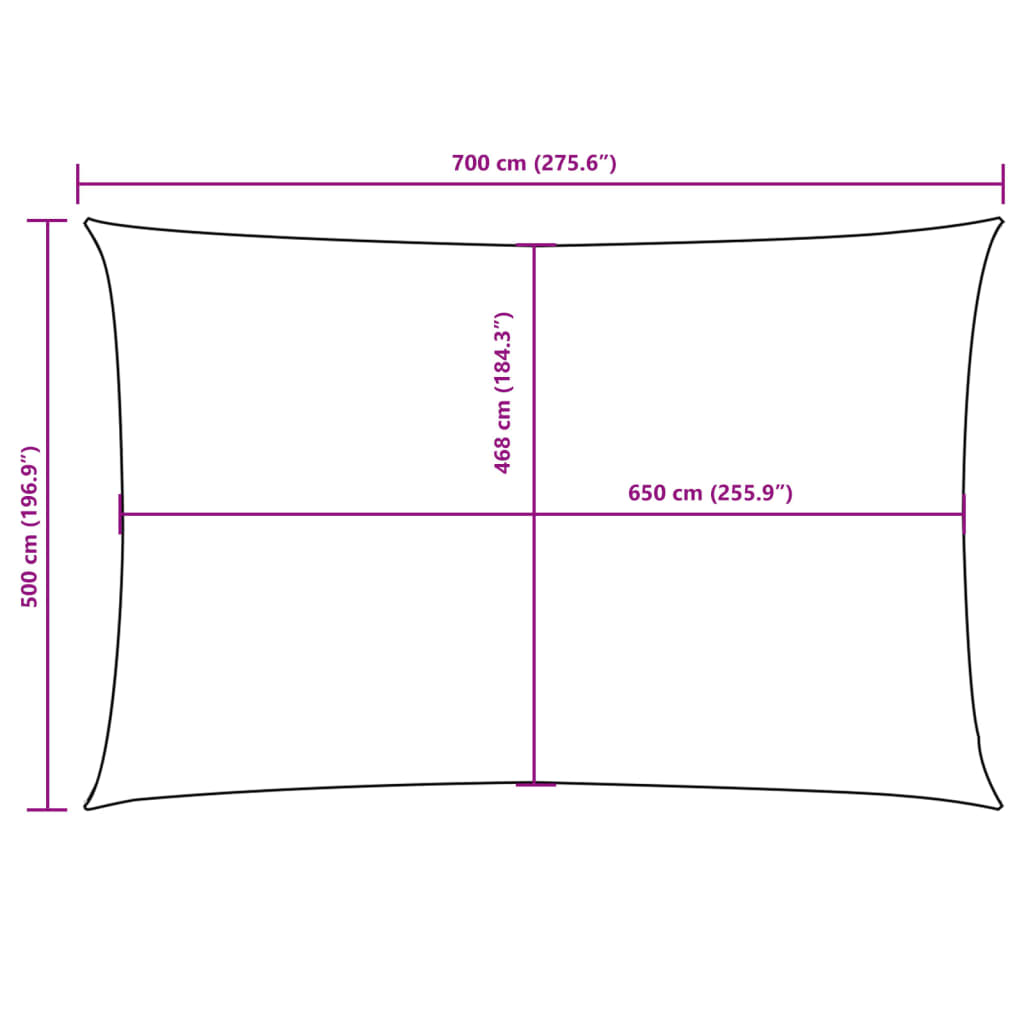 Sunshade Sail Oxford Fabric Rectangular 5x7 m Red