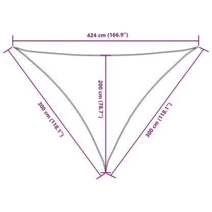 Sunshade Sail Oxford Fabric Triangular 3x3x4.24 m Red