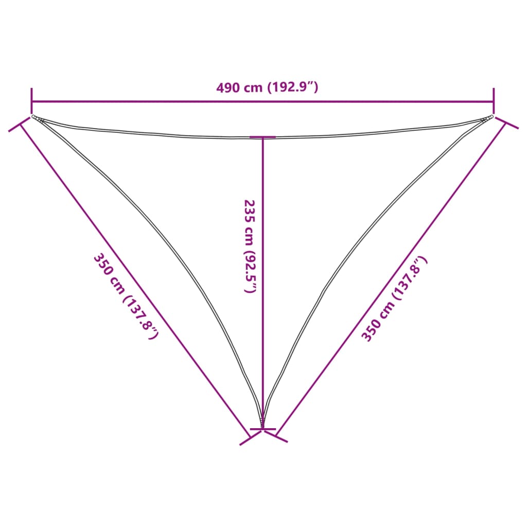 Sunshade Sail Oxford Fabric Triangular 3.5x3.5x4.9 m Red