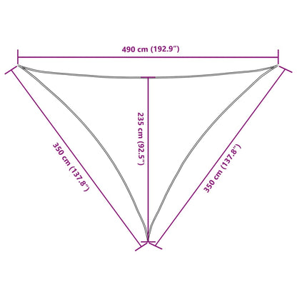 Sunshade Sail Oxford Fabric Triangular 3.5x3.5x4.9 m Red