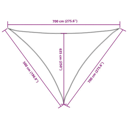 Sunshade Sail Oxford Fabric Triangular 5x7x7 m Red