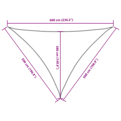 Sunshade Sail Oxford Fabric Triangular 5x5x6 m Red