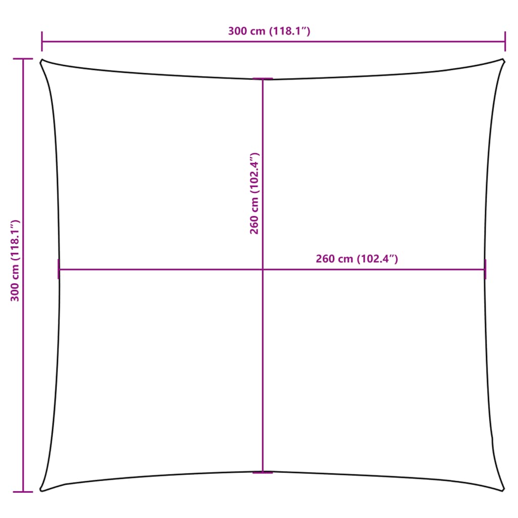 Sunshade Sail Oxford Fabric Square 3x3 m Orange