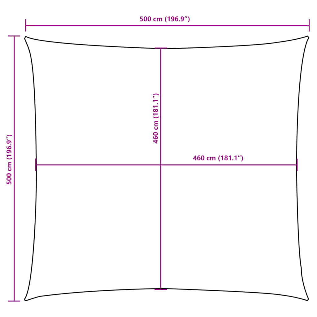 Sunshade Sail Oxford Fabric Square 5x5 m Orange