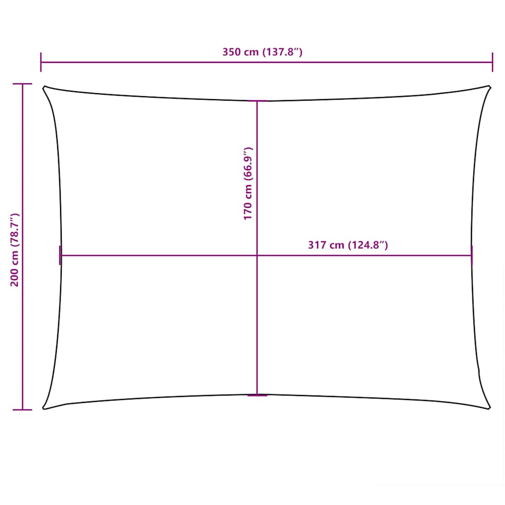 Sunshade Sail Oxford Fabric Rectangular 2x3.5 m Orange