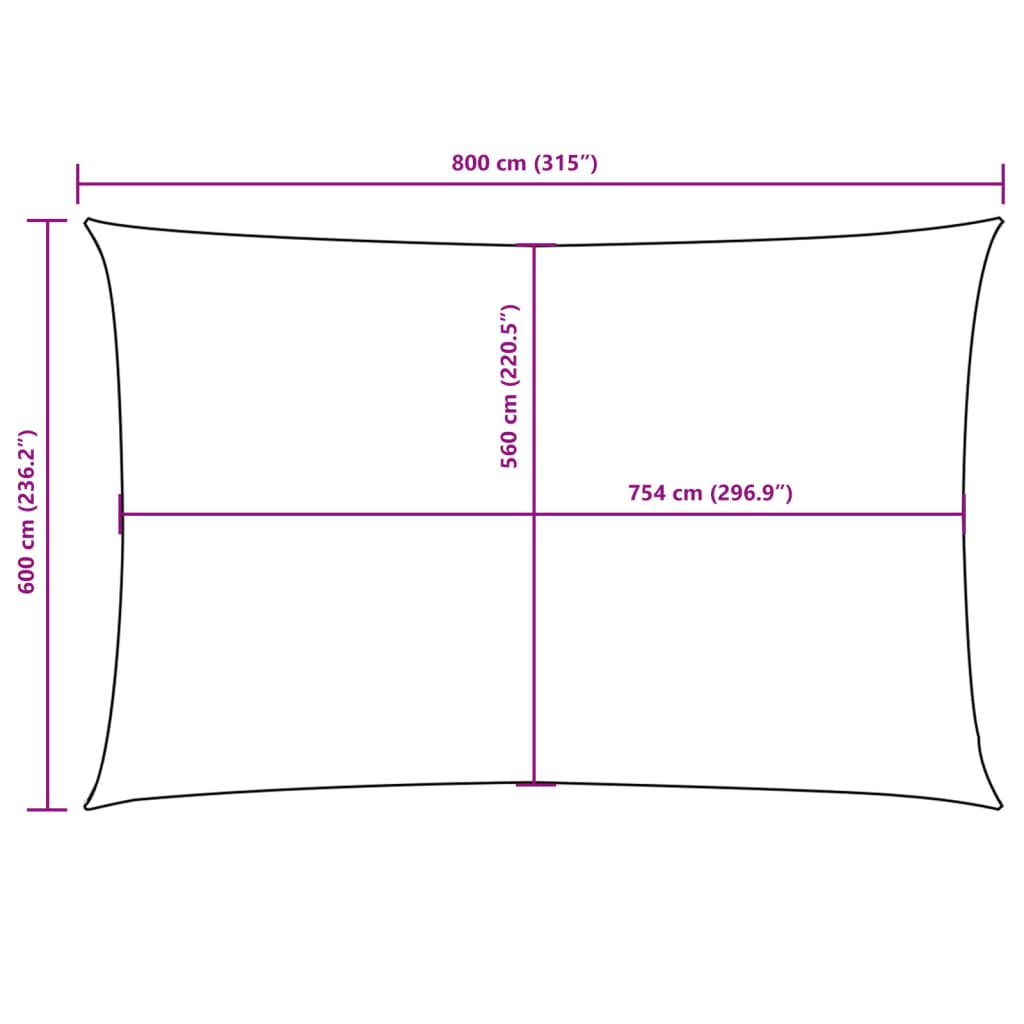 Sunshade Sail Oxford Fabric Rectangular 6x8 m Orange