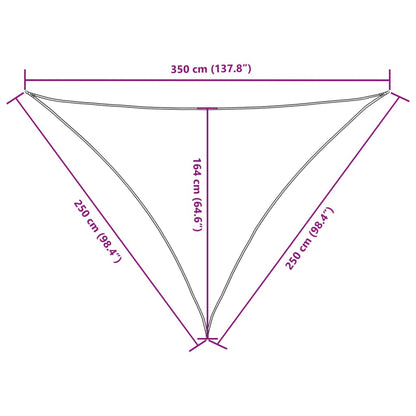 Sunshade Sail Oxford Fabric Triangular 2.5x2.5x3.5 m Orange