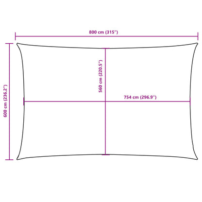 Sunshade Sail Oxford Fabric Rectangular 6x8 m Black