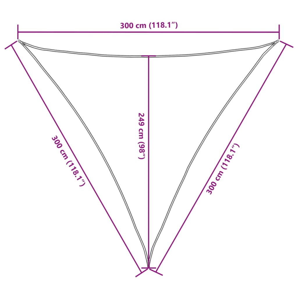 Sunshade Sail Oxford Fabric Triangular 3x3x3 m Brown