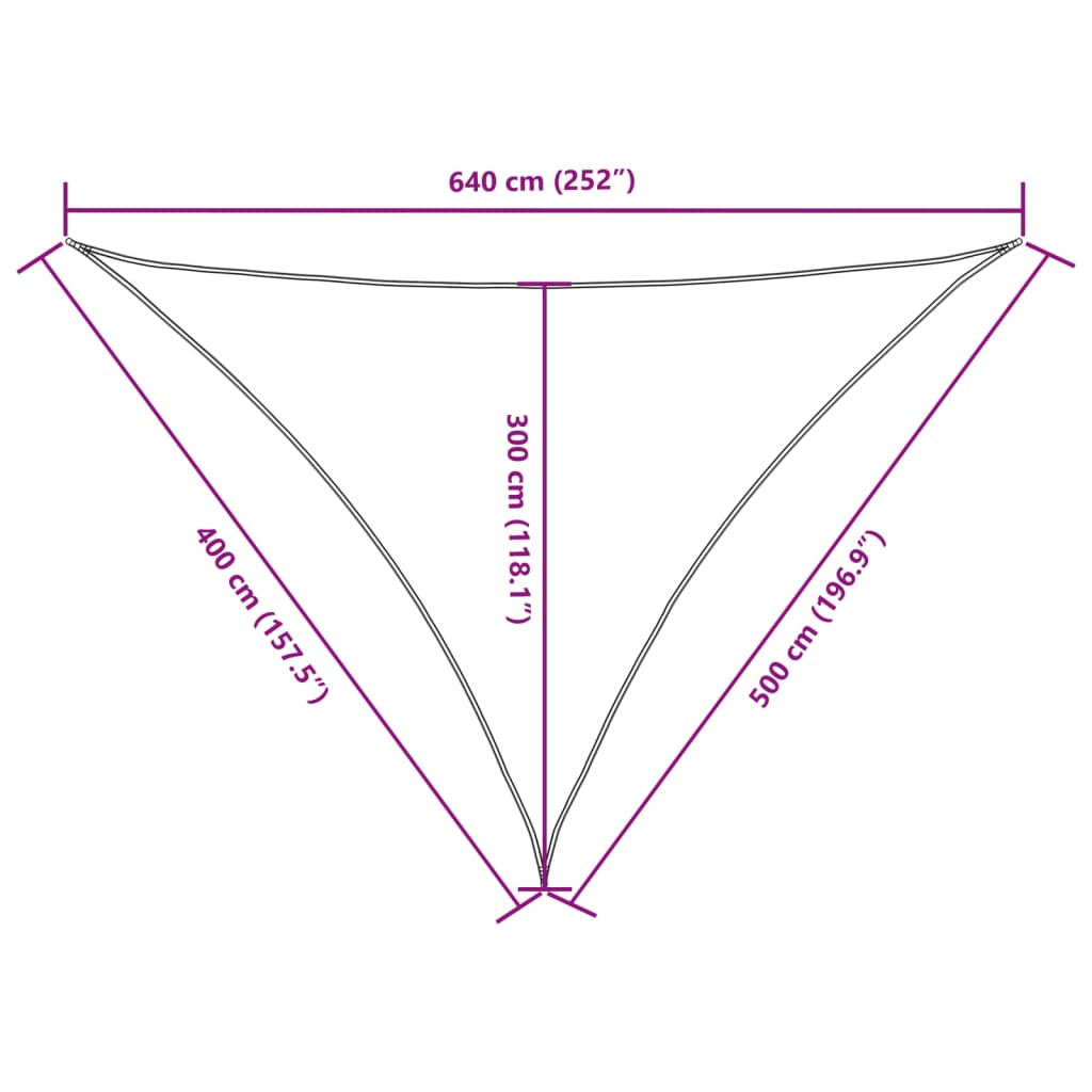 Sunshade Sail Oxford Fabric Triangular 4x5x6.4 m Brown