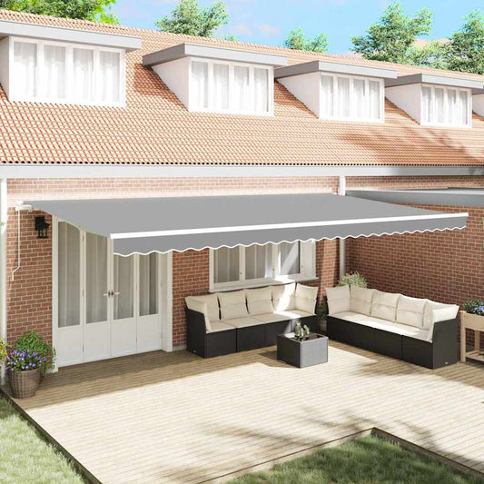 Awning Manual White 6 x 3.5 m Metal