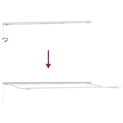 Awning Manual White 6 x 3.5 m Metal