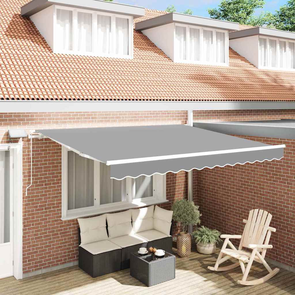 Awning with Manual White 3 x 2.5 m Metal