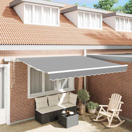 Awning with Manual White 3 x 2.5 m Metal