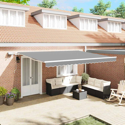 Awning Manual White 5 x 3 m Metal