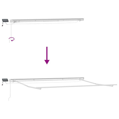 Awning Manual White 5 x 3 m Metal