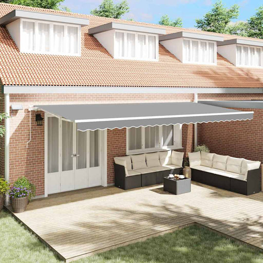 Awning with Manual White 6 x 3 m Metal