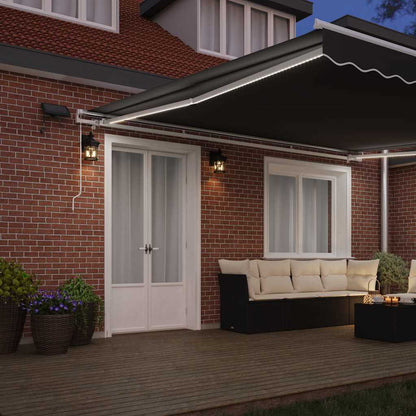 Awning with Manual White 4 x 3.5 m Metal