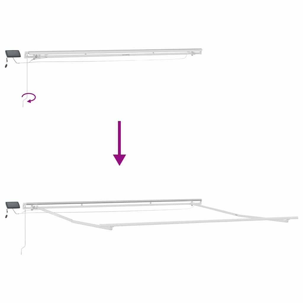 Awning with Manual White 4.5 x 3.5 m Metal