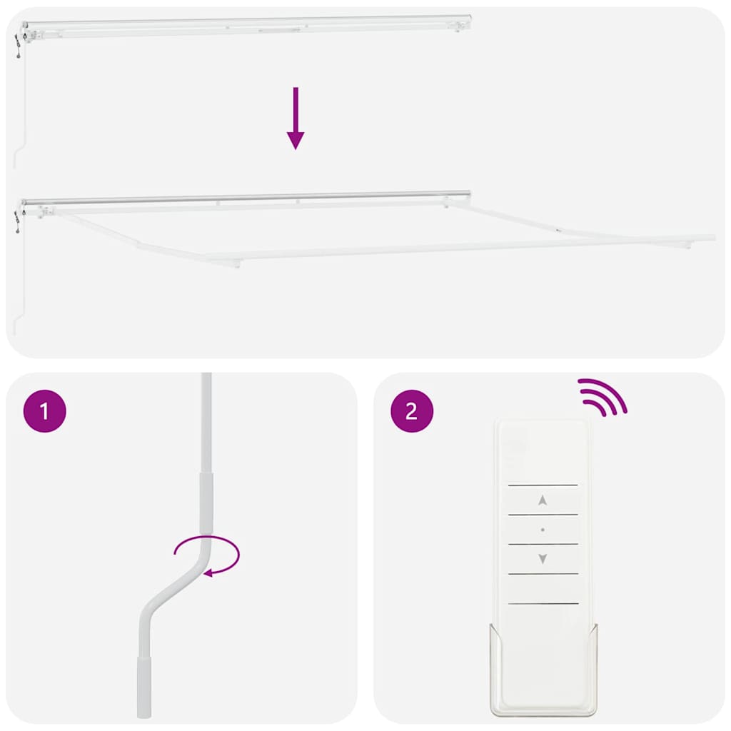 Awning Manual White 4 x 3.5 m Metal
