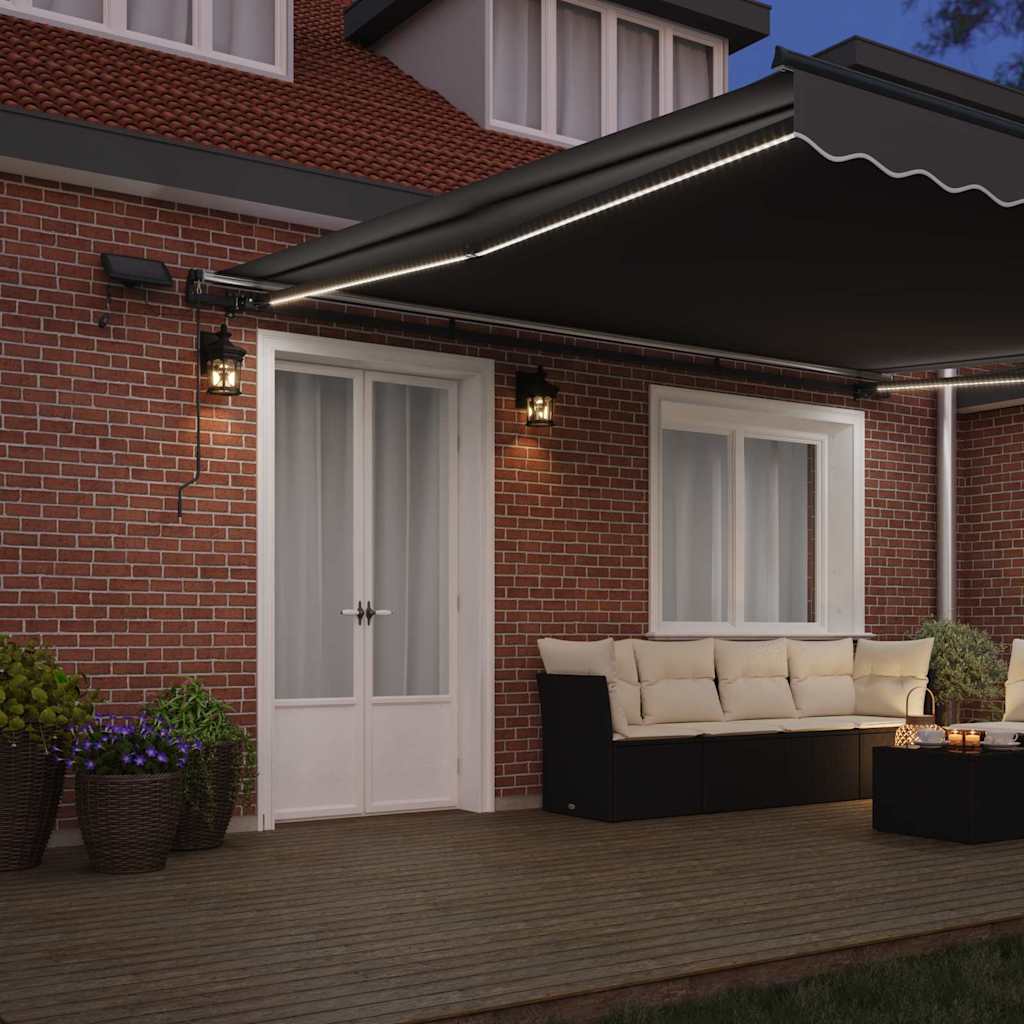 Awning with Manual Anthracite 4 x 3.5 m Metal