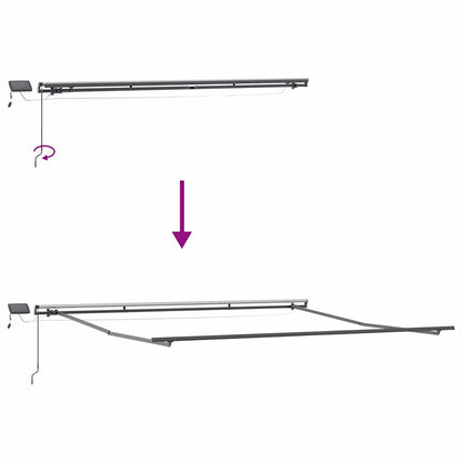 Awning with Manual Anthracite 4 x 3.5 m Metal