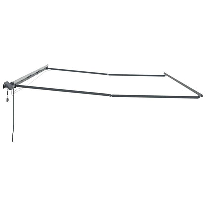 Awning with Manual Anthracite 6 x 3.5 m Metal