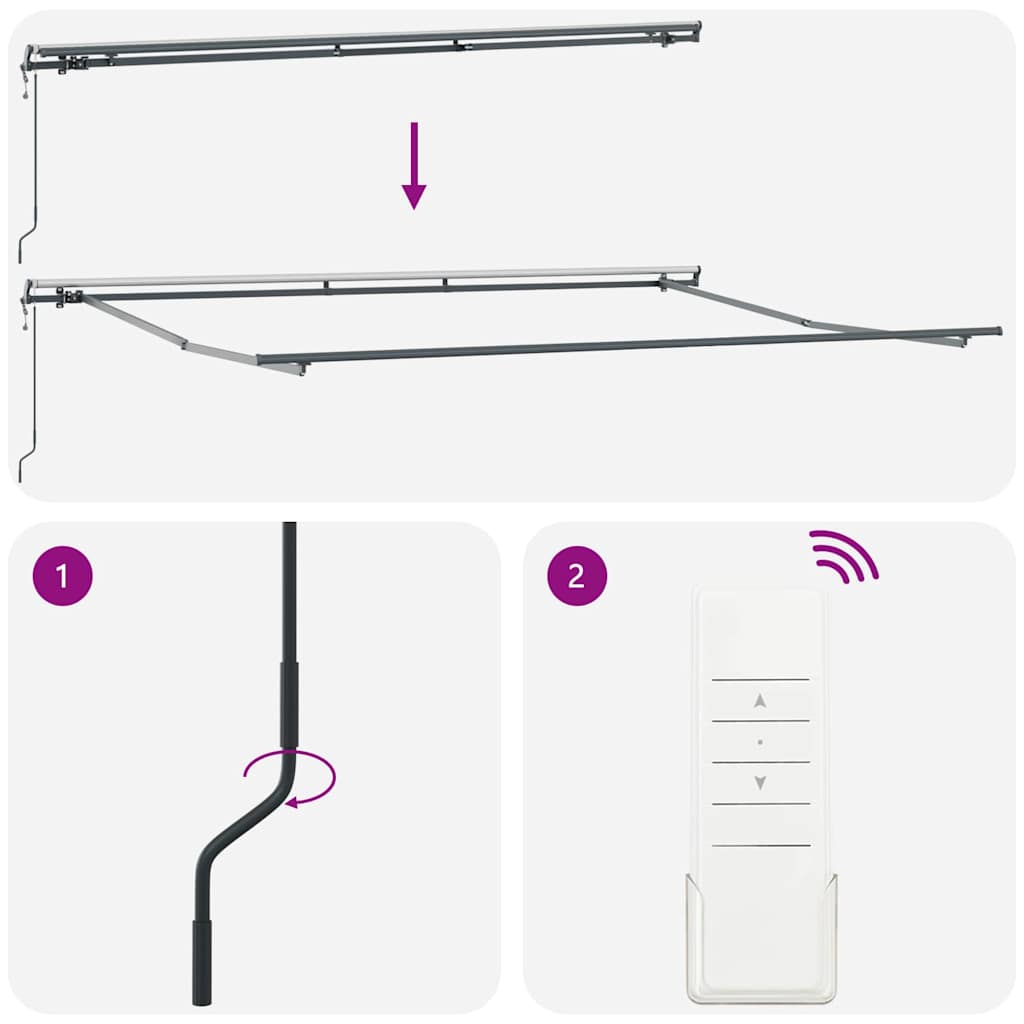 Awning Manual Anthracite 5 x 3 m Metal