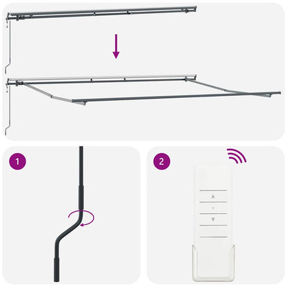 Awning Manual Anthracite 5 x 3 m Metal