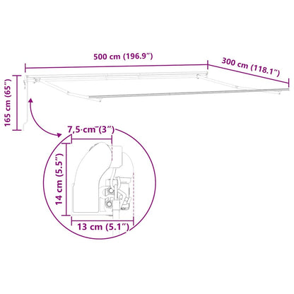 Awning Manual Anthracite 5 x 3 m Metal