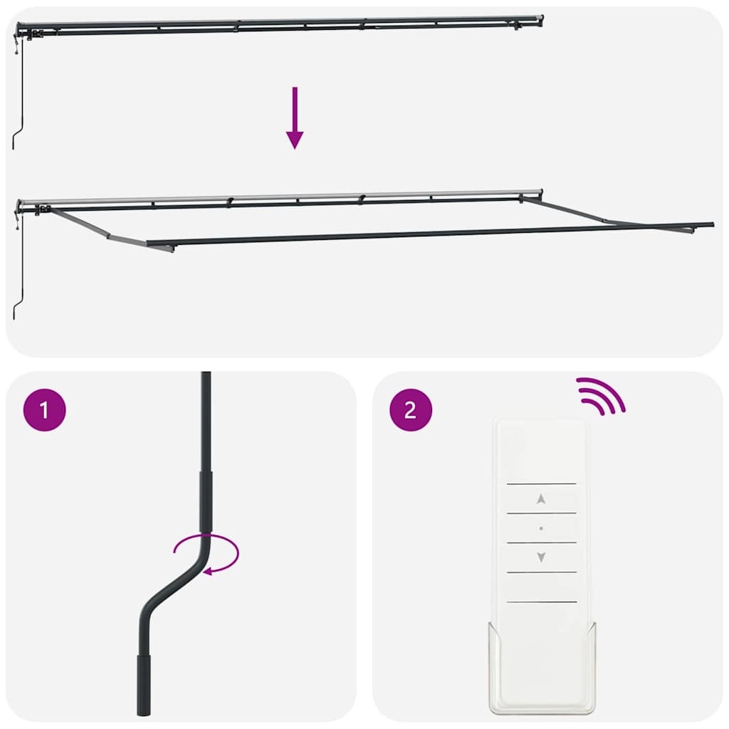 Awning Manual Anthracite 6 x 3 m Metal