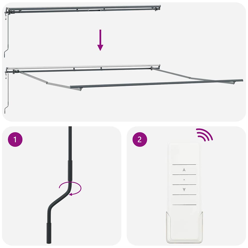 Awning Manual Anthracite 5 x 3.5 m Metal