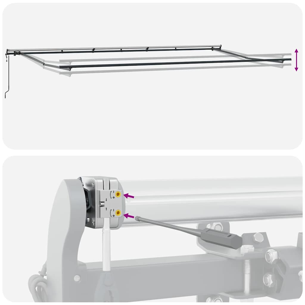 Awning Anthracite 6 x 3.5 m Metal