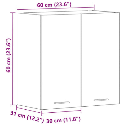 Hanging Cabinet Lyon White 60x31x60 cm Engineered Wood