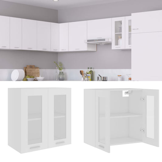 Hanging Glass Cabinet Lyon White 60x31x60 cm Engineered Wood
