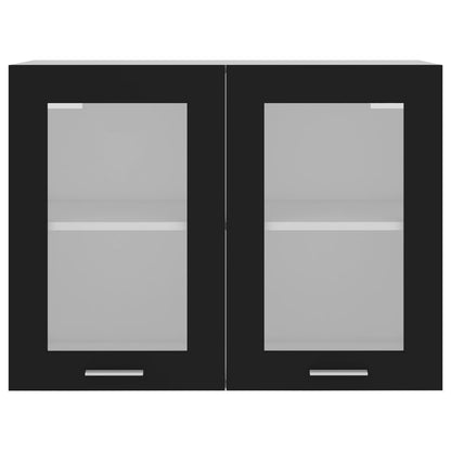 Hanging Glass Cabinet Lyon Black 80x31x60 cm Engineered Wood