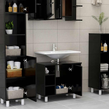 Bathroom Cabinet Black 60x32x53.5 cm Engineered Wood