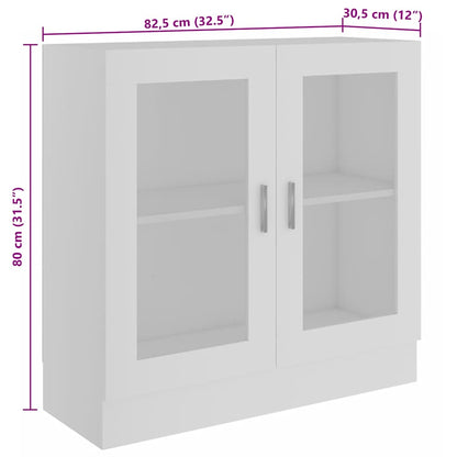 Vitrine Cabinet White 82.5x30.5x80 cm Engineered Wood