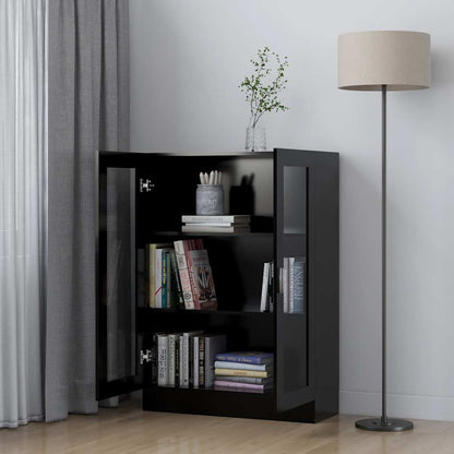 Vitrine Cabinet Black 82.5x30.5x115 cm Engineered Wood