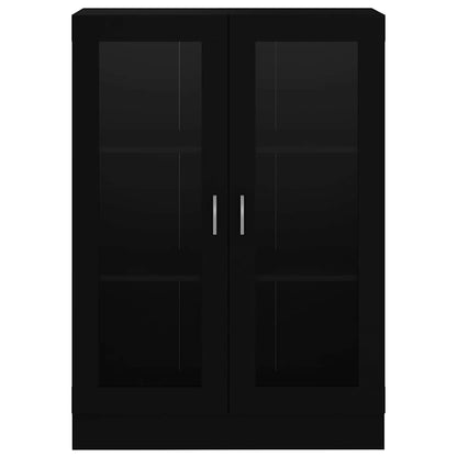 Vitrine Cabinet Black 82.5x30.5x115 cm Engineered Wood