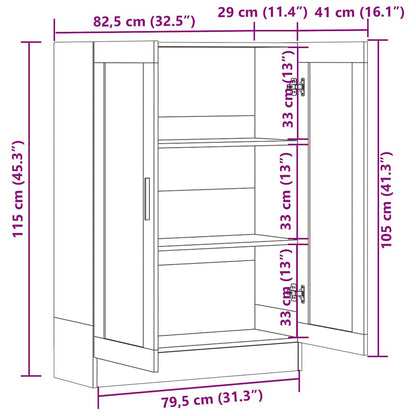 Vitrine Cabinet Black 82.5x30.5x115 cm Engineered Wood