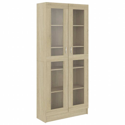 Vitrine Cabinet Sonoma Oak 82.5x30.5x185 cm Engineered Wood