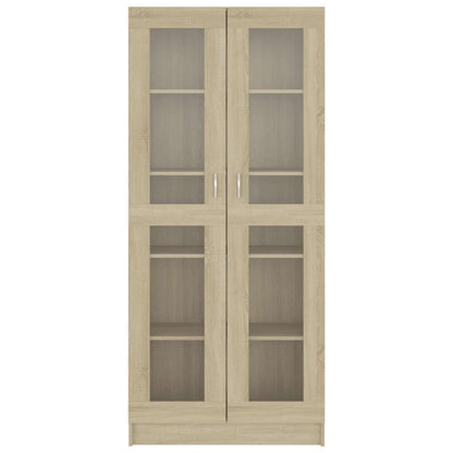 Vitrine Cabinet Sonoma Oak 82.5x30.5x185 cm Engineered Wood