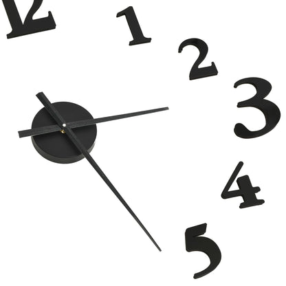 3D Wall Clock Modern Design Black and White 100 cm XXL