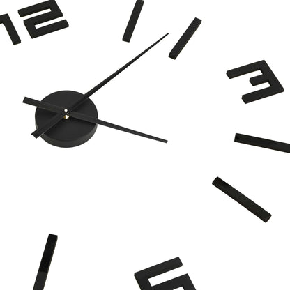 3D Wall Clock Modern Design Black 100 cm XXL