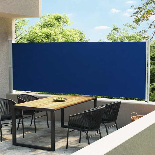 Patio Retractable Side Awning 600x160 cm Blue