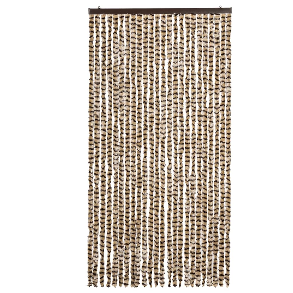 Insect Curtain Beige and Brown 100x220 cm Chenille